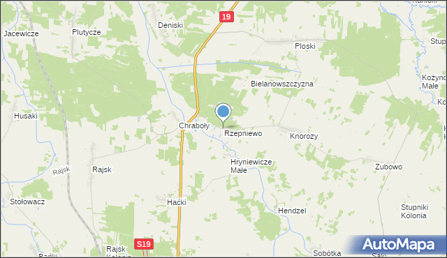 mapa Rzepniewo, Rzepniewo na mapie Targeo